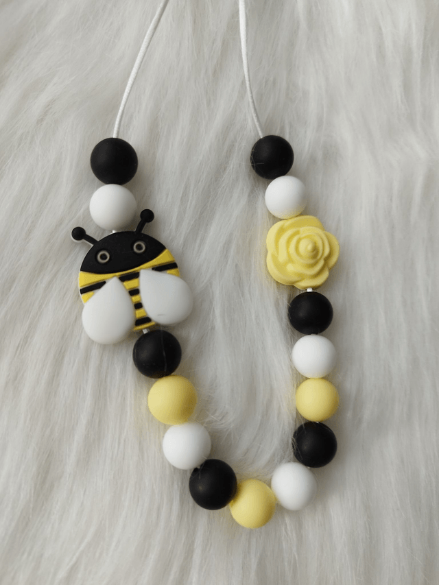 Collier Bee - collier à macher Abeille en perles 