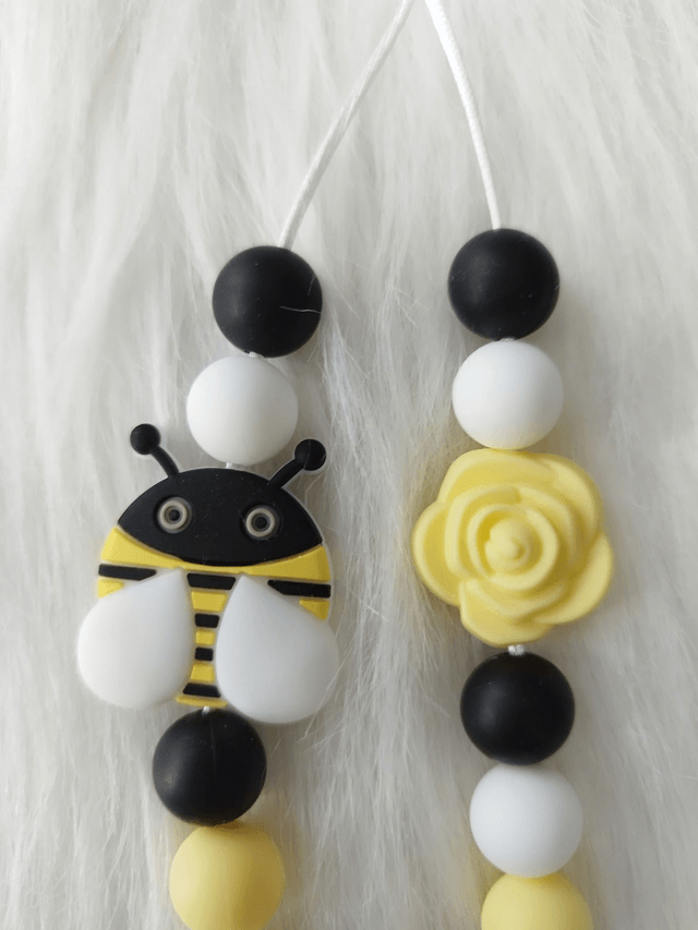 Collier Bee - collier à macher Abeille en perles 
